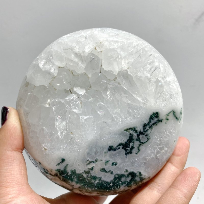 7 Pieces Moss Agate Bowl Carving - Wholesale Crystals