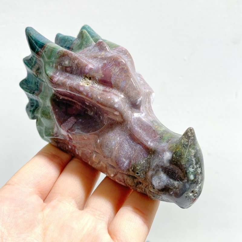 7 Pieces Unique Ocean Jasper Dragon Head Carving - Wholesale Crystals