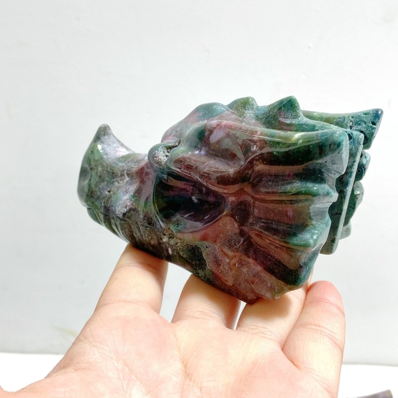 7 Pieces Unique Ocean Jasper Dragon Head Carving - Wholesale Crystals