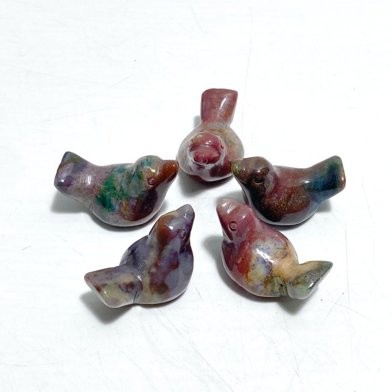 7 Types Mini Bird Carving Wholesale Rose Quartz Tiger Eye Chevron Amethyst - Wholesale Crystals