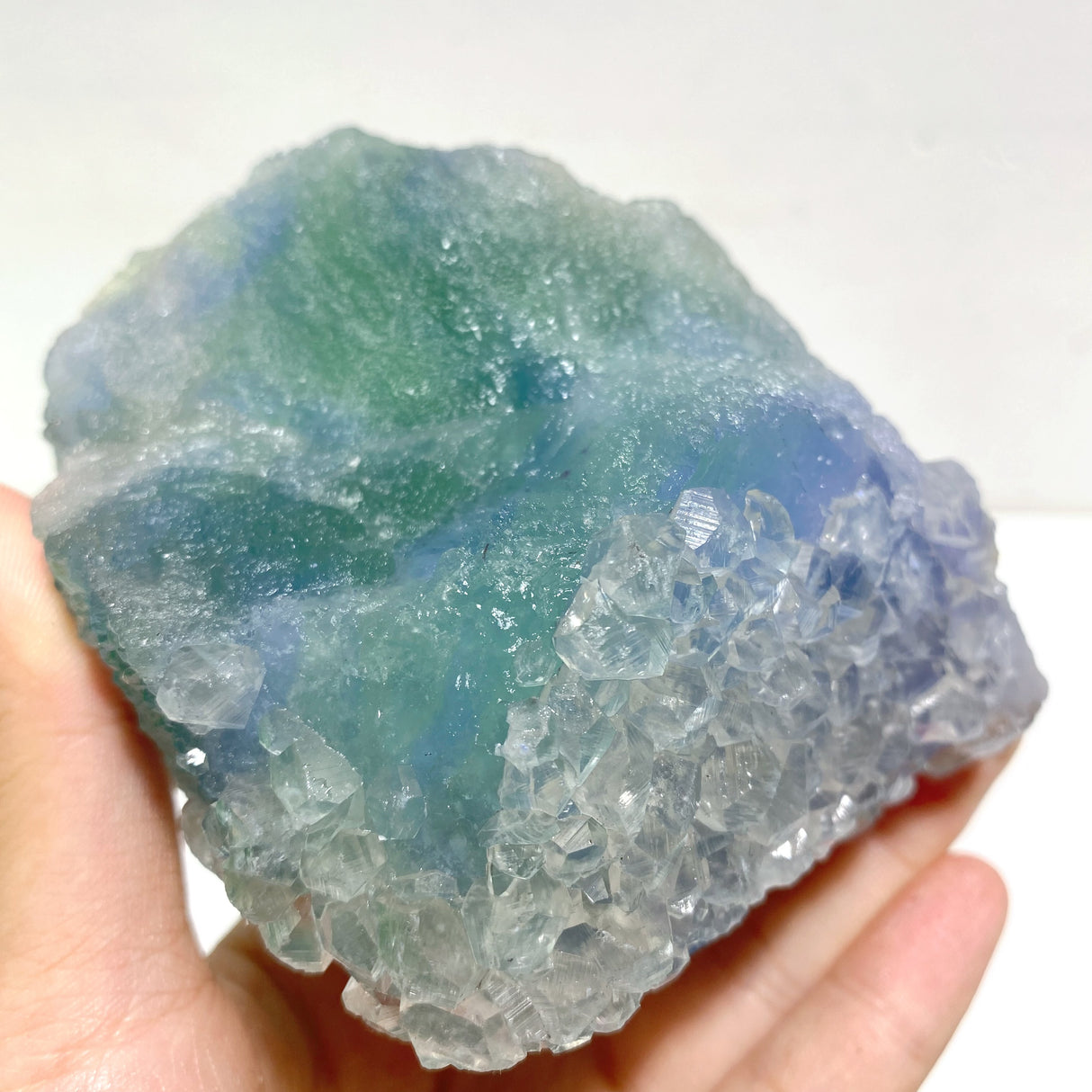 7 Pieces Raw Blue Fluorite Mixed Calcite Specimen