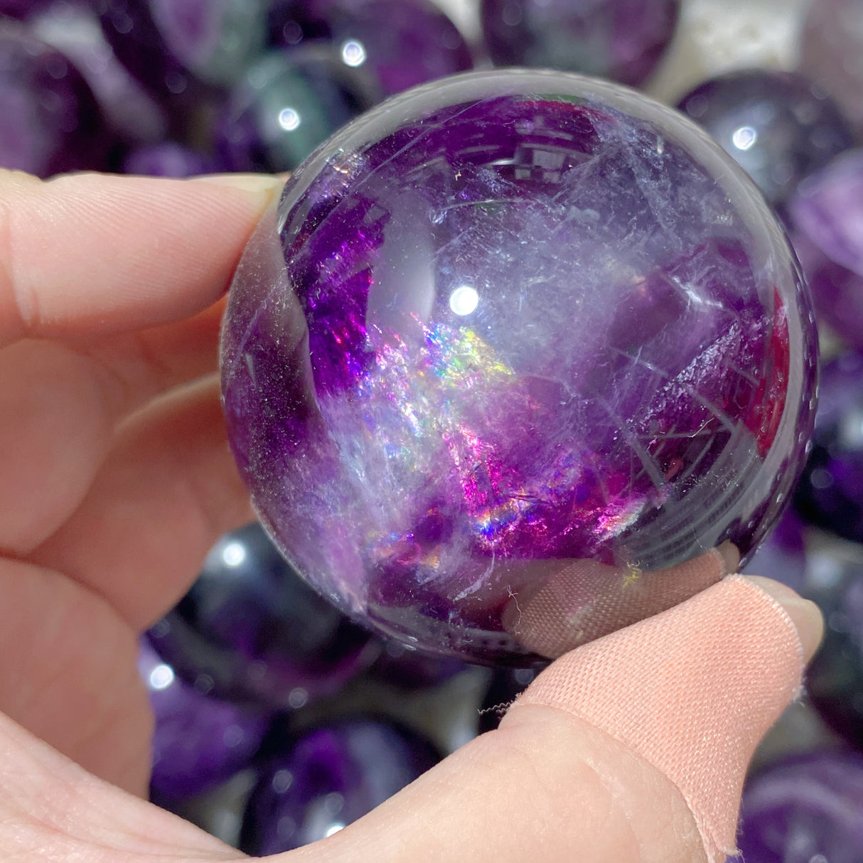 89 Pieces Beautiful Purple Fluorite Spheres (Sea Freight Only)