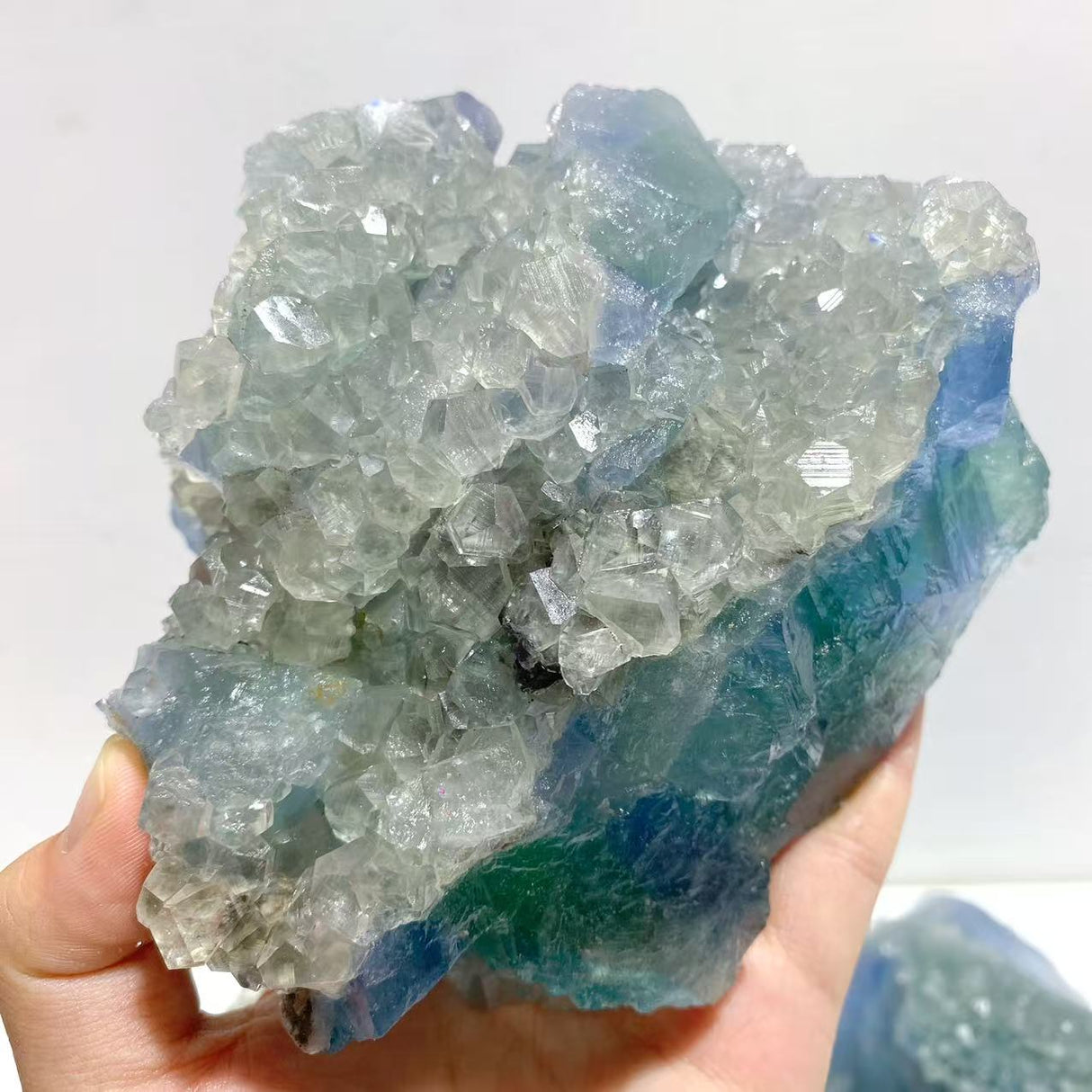 5 Pieces Large Raw Blue Fluorite Mixed Calcite Specimen For Collection