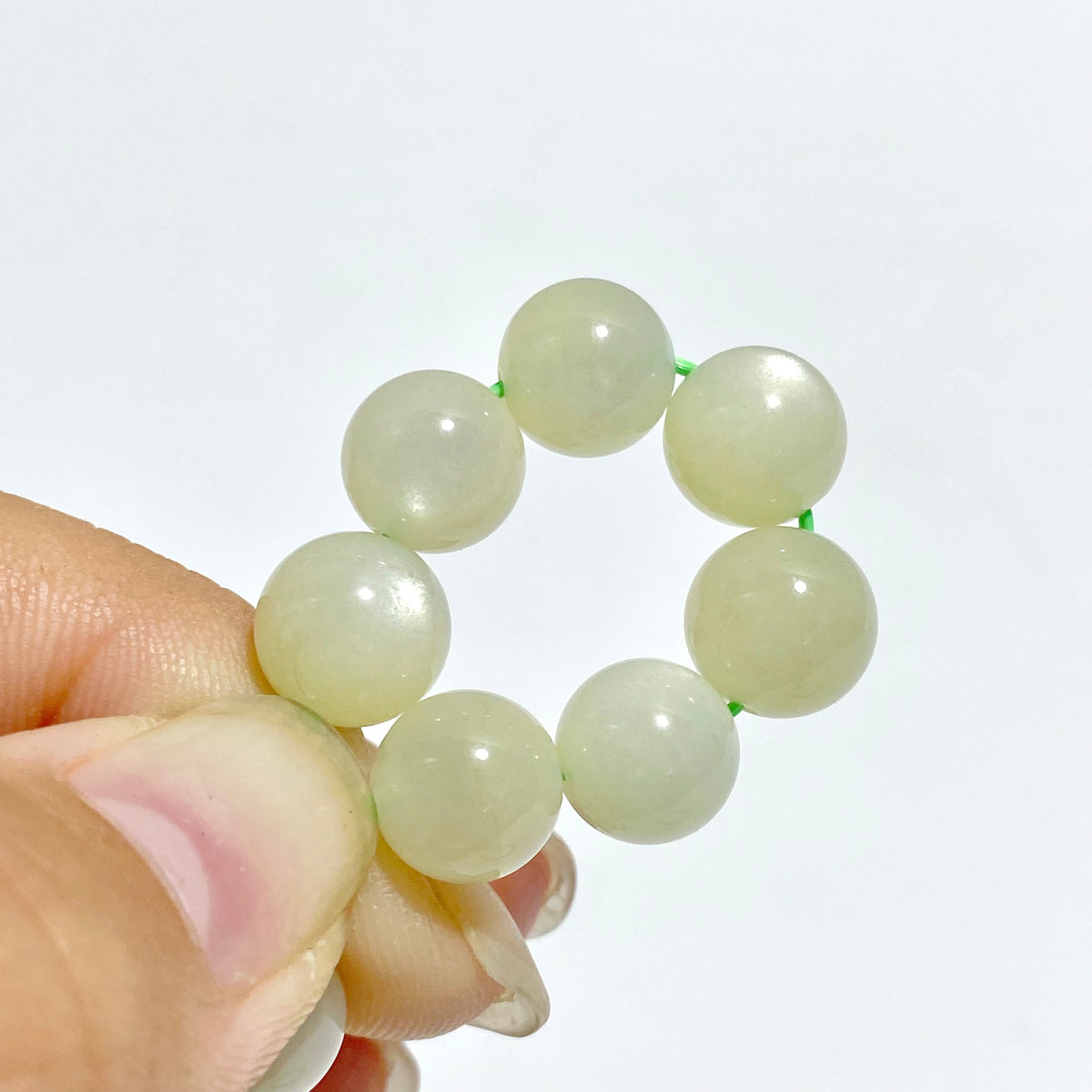 14 Pieces 9mm Light Green Moonstone Bracelet