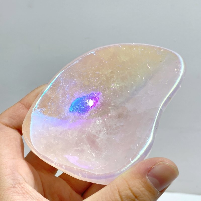 8 Pieces Aura Rose Quartz Bowl Carving - Wholesale Crystals