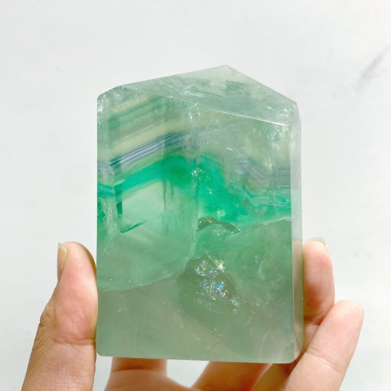 8 Pieces Beautiful Fluorite Free Form With Rainbow - Wholesale Crystals