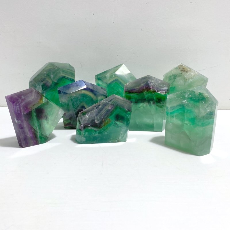 8 Pieces Beautiful Fluorite Free Form With Rainbow - Wholesale Crystals
