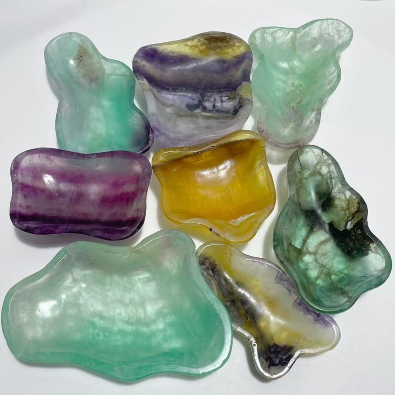 8 Pieces Beautiful Large Fluorite Bowl Home Decor Carving - Wholesale Crystals
