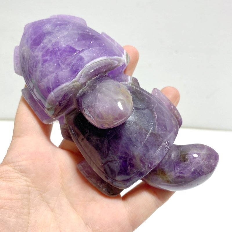 8 Pieces Chevron Amethyst Sea Turtles Carving - Wholesale Crystals
