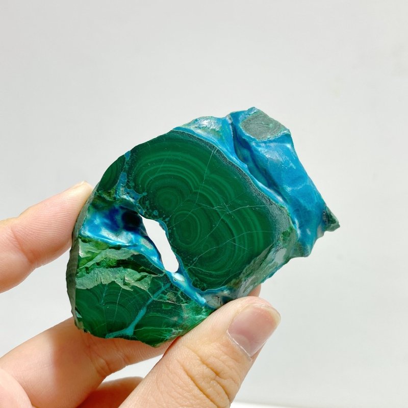 8 Pieces High Quality Beautiful Chrysocolla Mixed Malachite Slab Specimen 9 - Wholesale Crystals