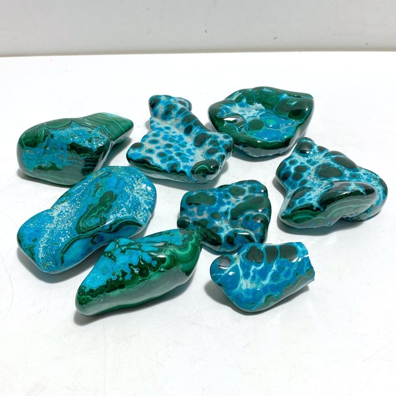 8 Pieces High Quality Polished Chrysocolla Mixed Malachite Home Decor 3 - Wholesale Crystals