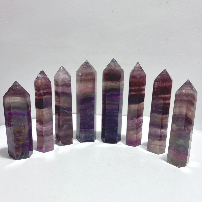 8 Pieces Large Colorful Fluorite Tower - Wholesale Crystals
