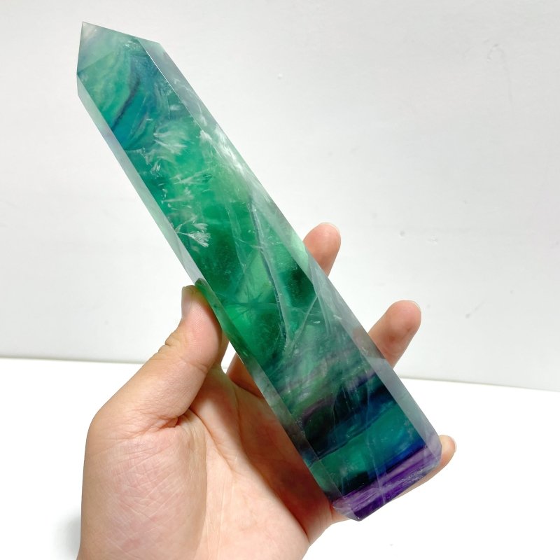 8 Pieces Large Feather Fluorite Tower Points - Wholesale Crystals