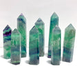 8 Pieces Large Feather Fluorite Tower Points - Wholesale Crystals