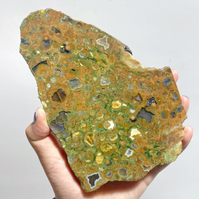 8 Pieces Peacock Eye Rain Forest Jasper Slab - Wholesale Crystals