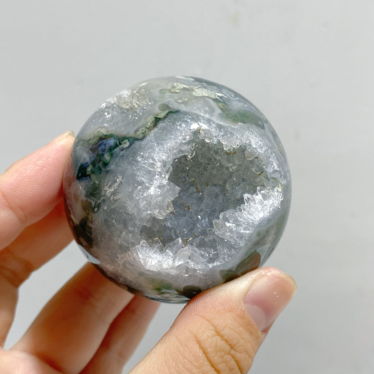 20 Pieces Geode Druzy Moss Agate Spheres