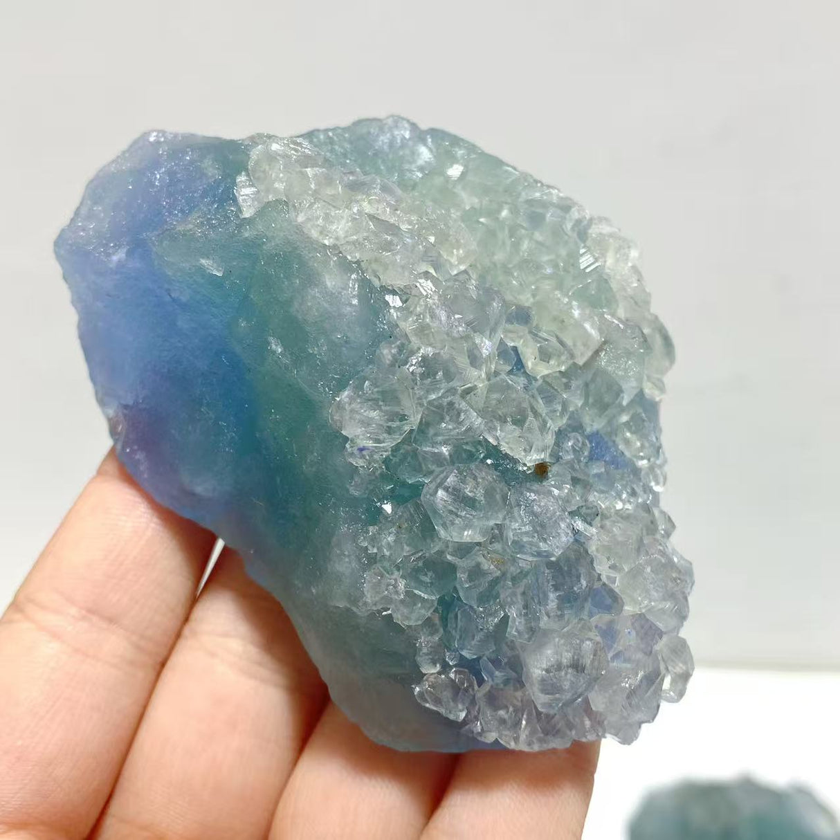 14 Pieces Blue Fluorite Mixed Calcite Raw Stone Specimen For Collection