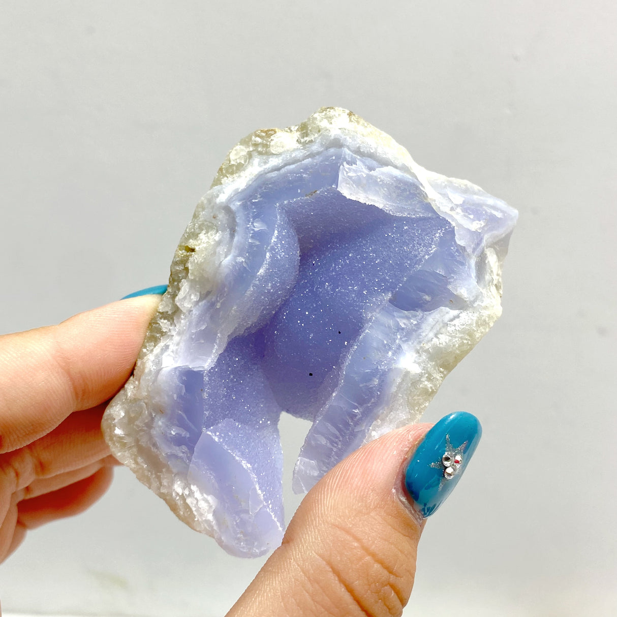 29 Pieces Geode Blue Chalcedony Druzy