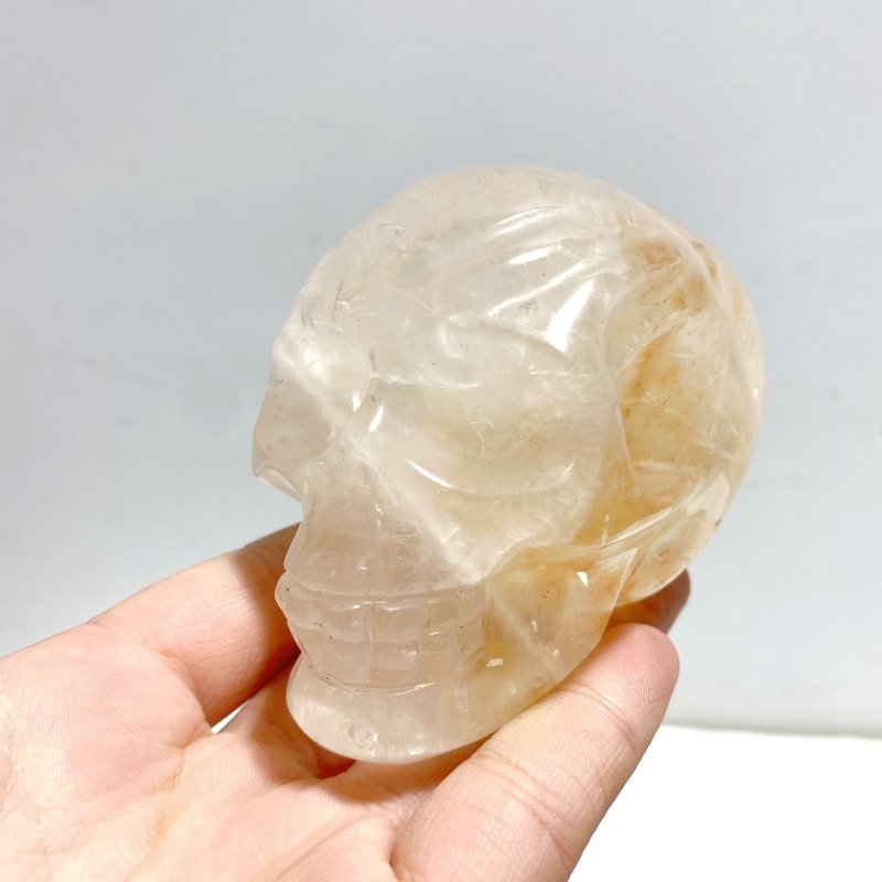 9 Pieces Hematoid Quartz Golden Fire Quartz Skull Carving - Wholesale Crystals