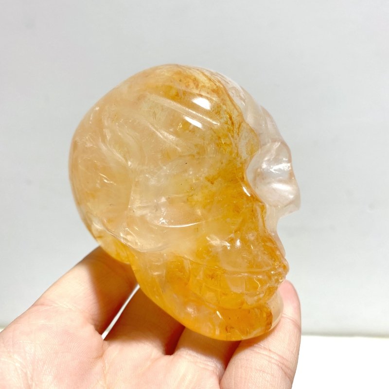 9 Pieces Hematoid Quartz Golden Fire Quartz Skull Carving - Wholesale Crystals
