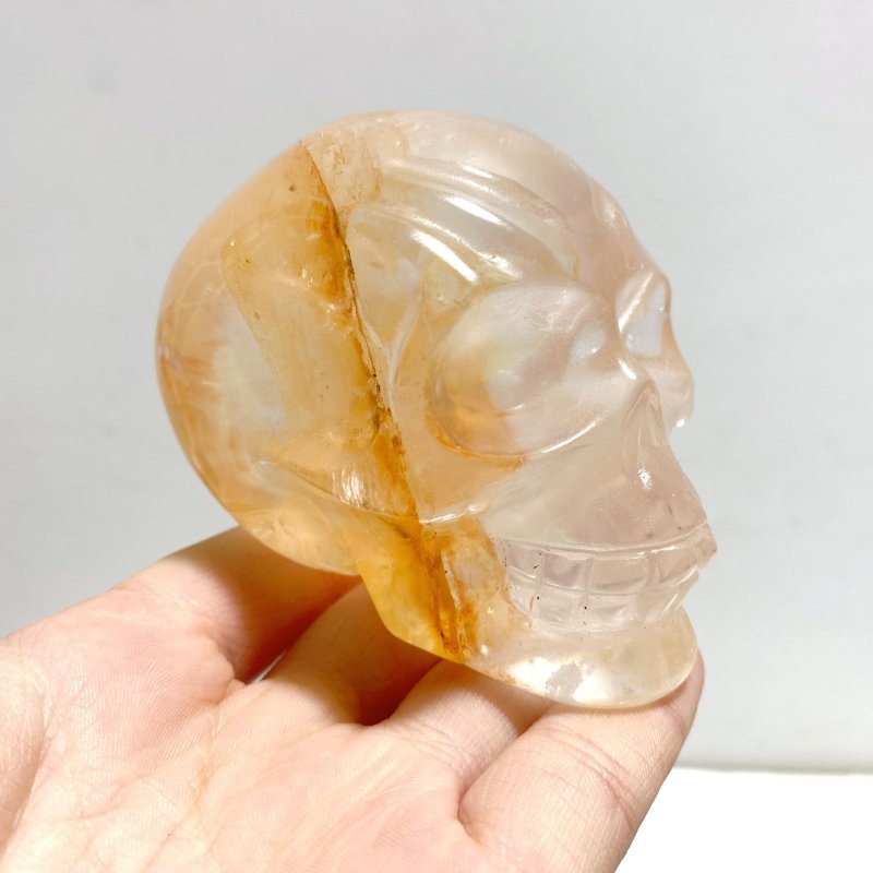 9 Pieces Hematoid Quartz Golden Fire Quartz Skull Carving - Wholesale Crystals
