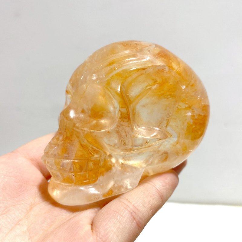 9 Pieces Hematoid Quartz Golden Fire Quartz Skull Carving - Wholesale Crystals