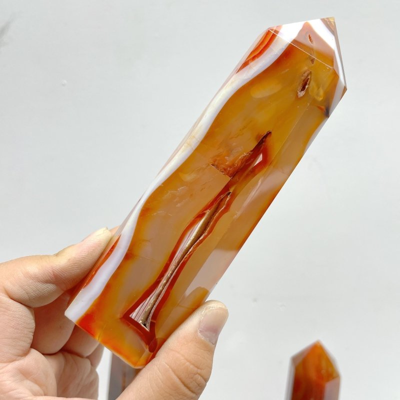 9 Pieces Large Carnelian Crystal Tower Clearance (defect) - Wholesale Crystals