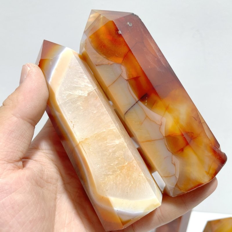 9 Pieces Large Carnelian Crystal Tower Clearance (defect) - Wholesale Crystals