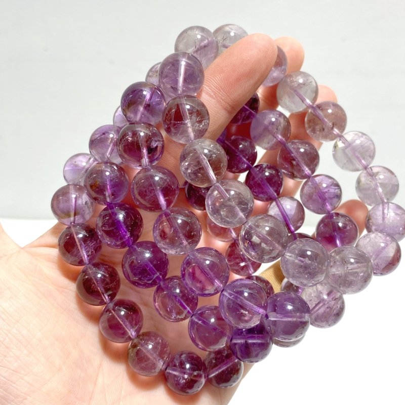 9 Pieces Light Color Amethyst Bracelets - Wholesale Crystals