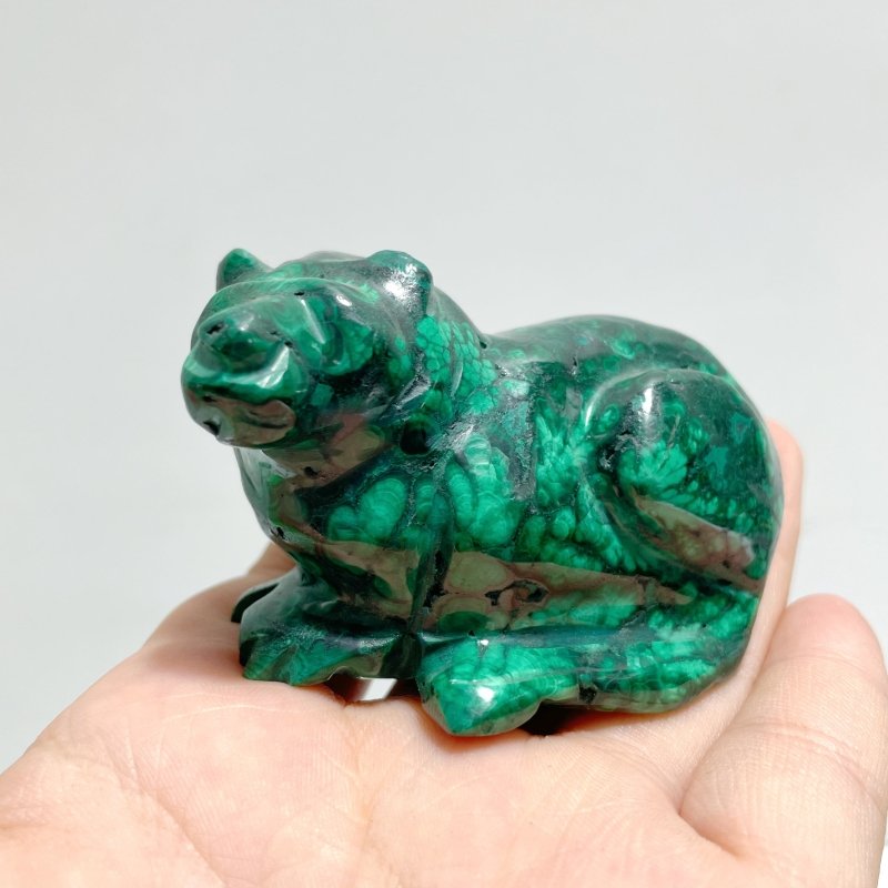 9 Pieces Malachite Mixed Animals Carving - Wholesale Crystals