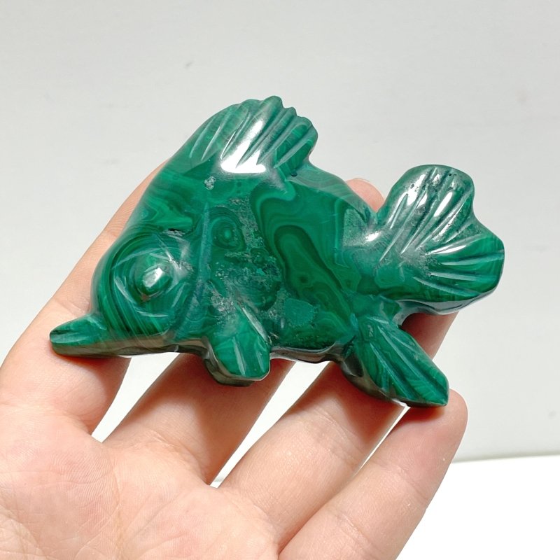 9 Pieces Malachite Mixed Animals Carving - Wholesale Crystals
