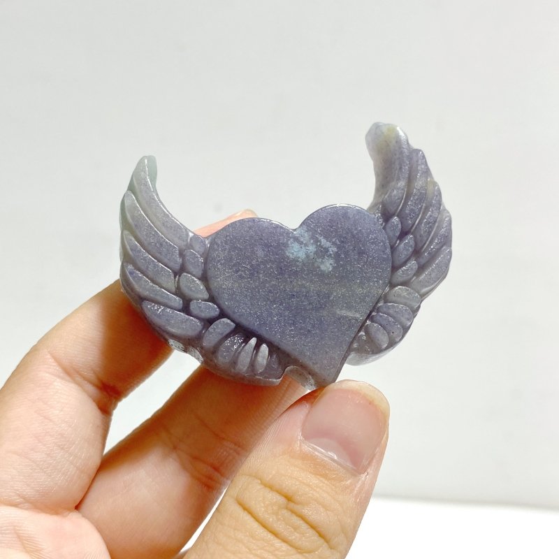 9 Pieces Trolleite Stone Heart Wing Carving Closeout - Wholesale Crystals