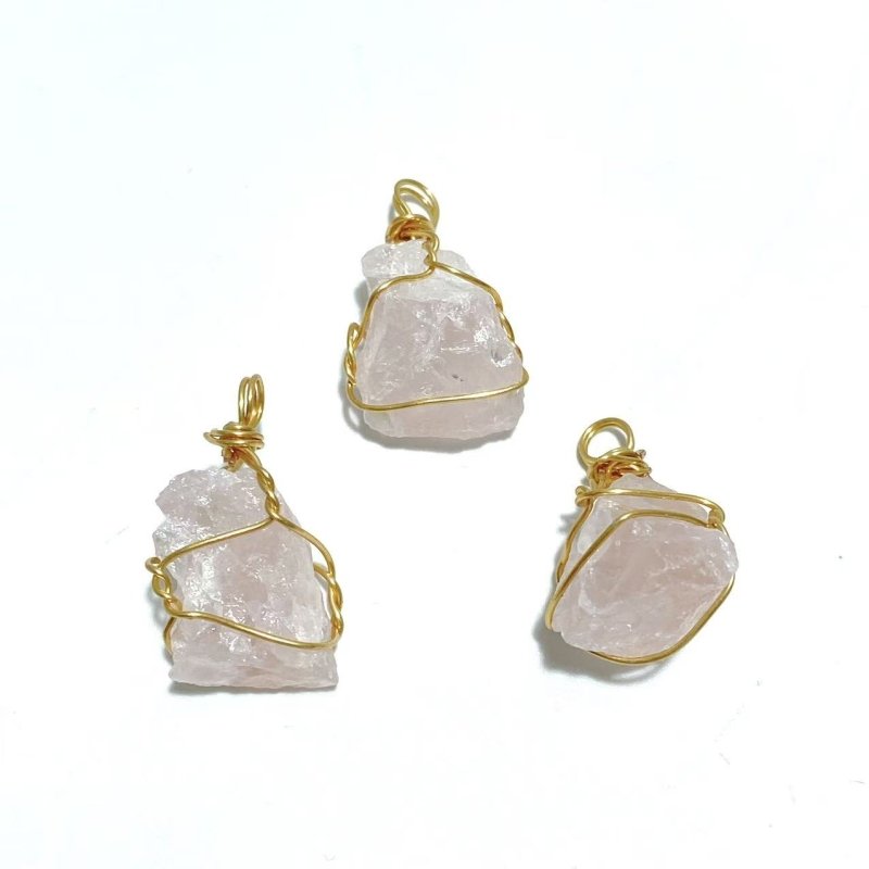 9 Types Raw Stone Crystal Pendants Wholesale Rose Quartz Chevron Amethyst Sunstone - Wholesale Crystals