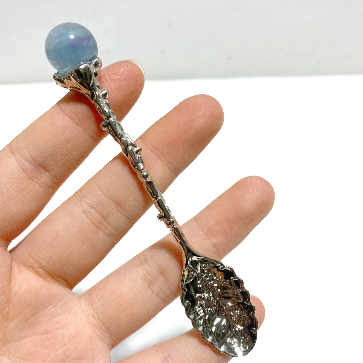 Colorful Fluorite Sphere Coffee Spoon Wholesale