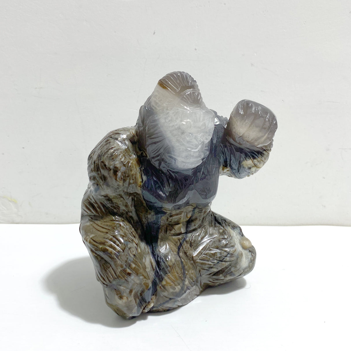 Unique Volcano Agate King Kong Ape Carving #1