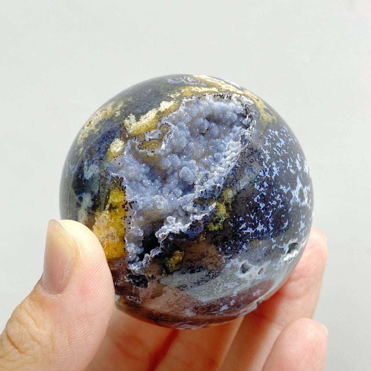 19 Pieces Geode Druzy 8th Vein Ocean Jasper Spheres