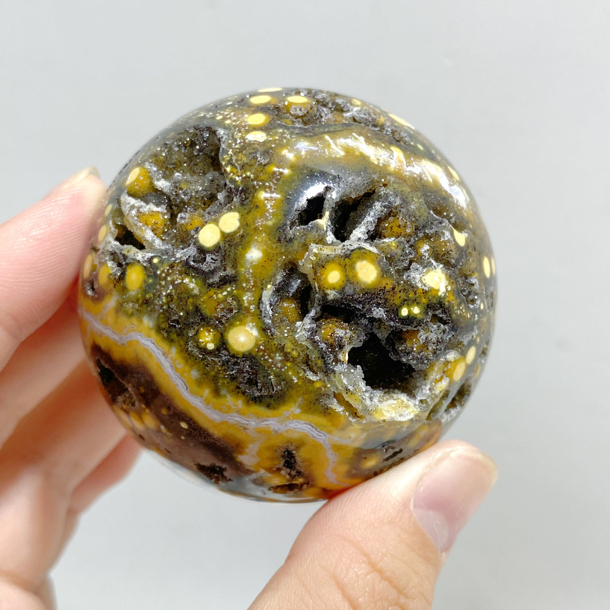 12 Pieces Geode Druzy 8th Vein Ocean Jasper Spheres