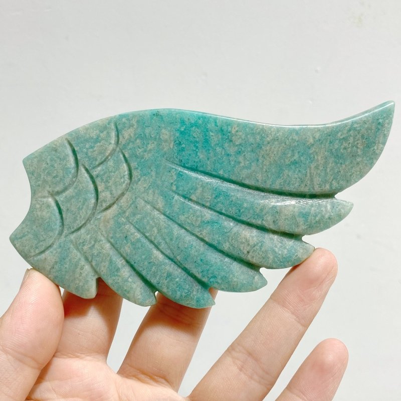 Amazonite Heart Wing Carving With Stand -Wholesale Crystals