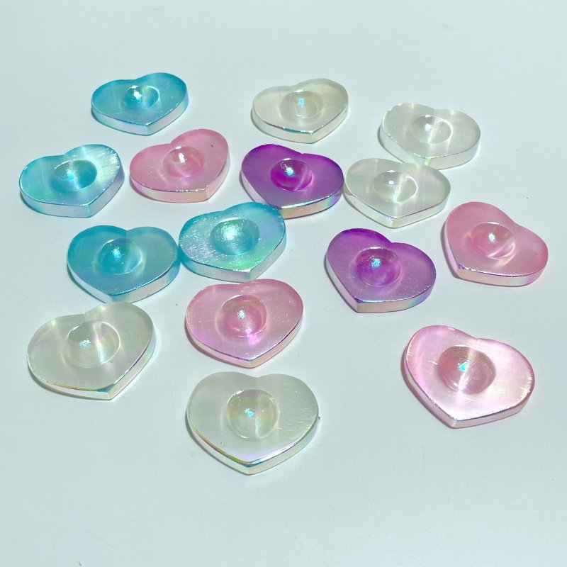 Aura Selenite Sphere Stand Base Heart Shape Wholesale - Wholesale Crystals
