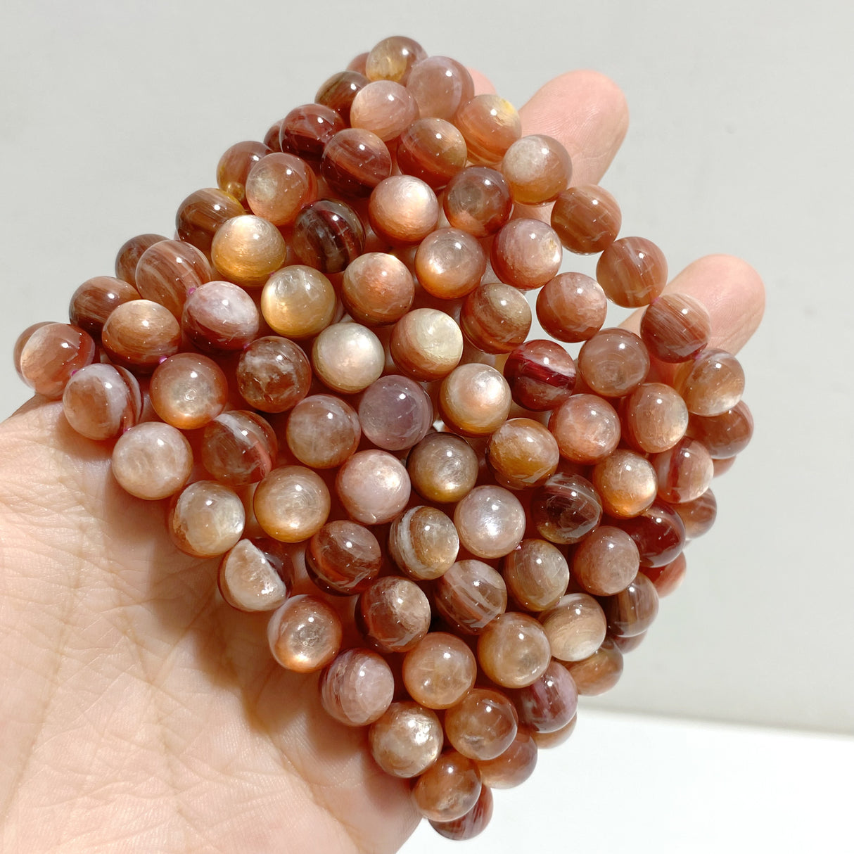 15 Pieces 9mm Pink Mica Bracelets