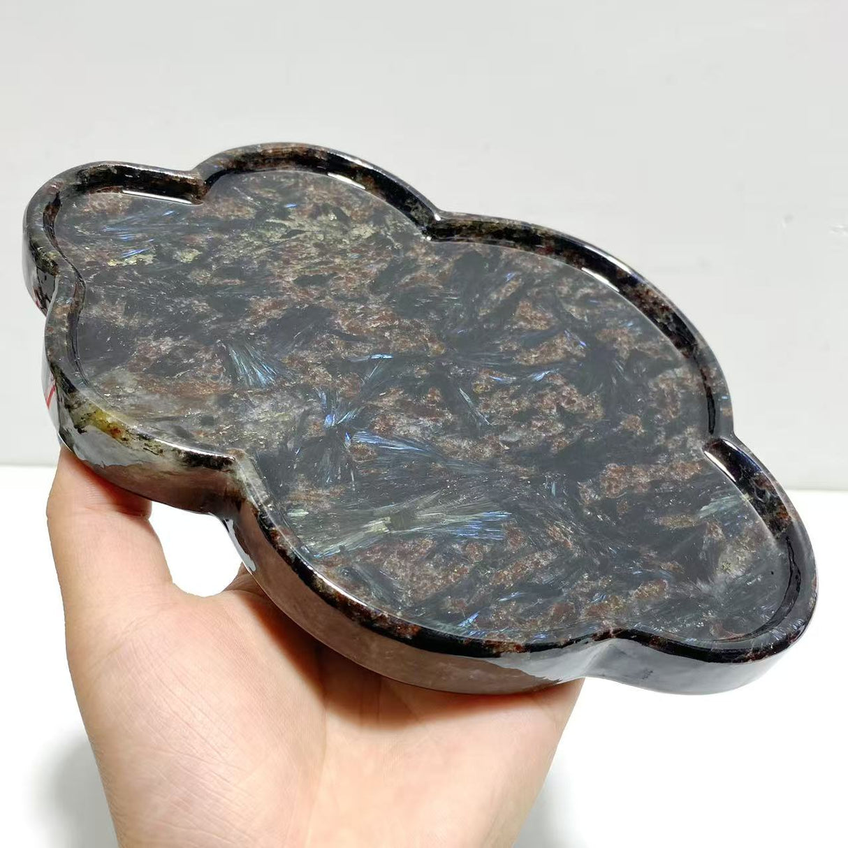 Garnet Mixed Astrophyllite Cloud Shape Stand Base Home Decor Wholesale