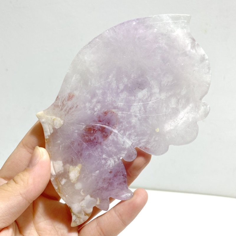 Beautiful Amethyst Mixed Sakura Agate Butterfly Wing Carving With Stand -Wholesale Crystals