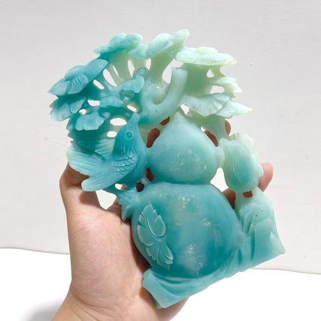 Beautiful Caribbean Calcite Bird&Calabash&Flower Carving - Wholesale Crystals