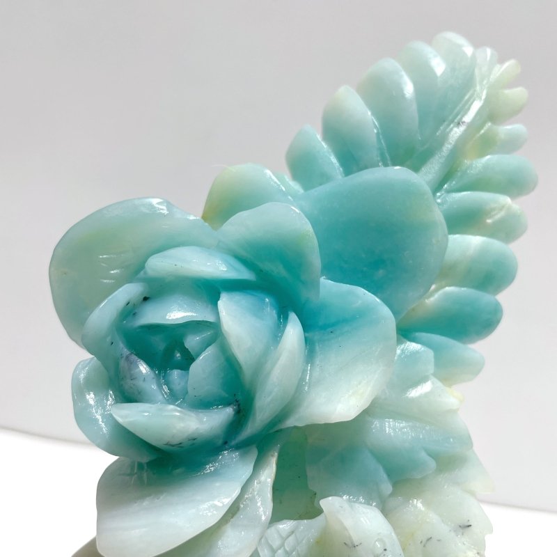 Beautiful Caribbean Calcite Mixed Pyrite Birds&Flower Carving - Wholesale Crystals