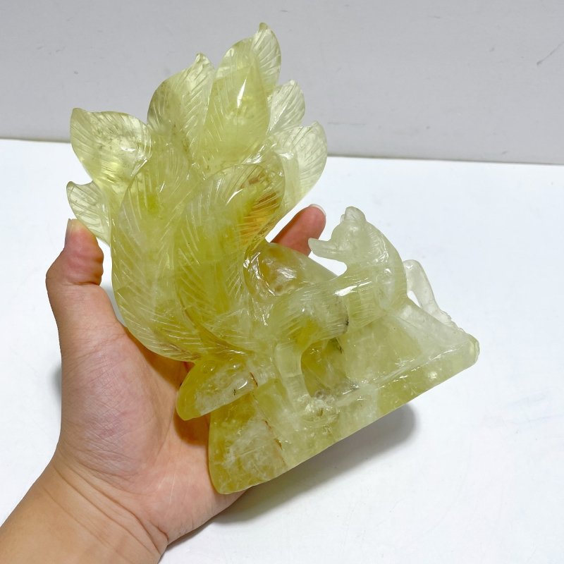 Beautiful Citrine Nine - tailed Fox Carving - Wholesale Crystals