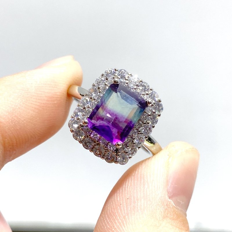 Beautiful Cut Faceted Fluorite Sugar Cube Ring Wholesale - Wholesale Crystals