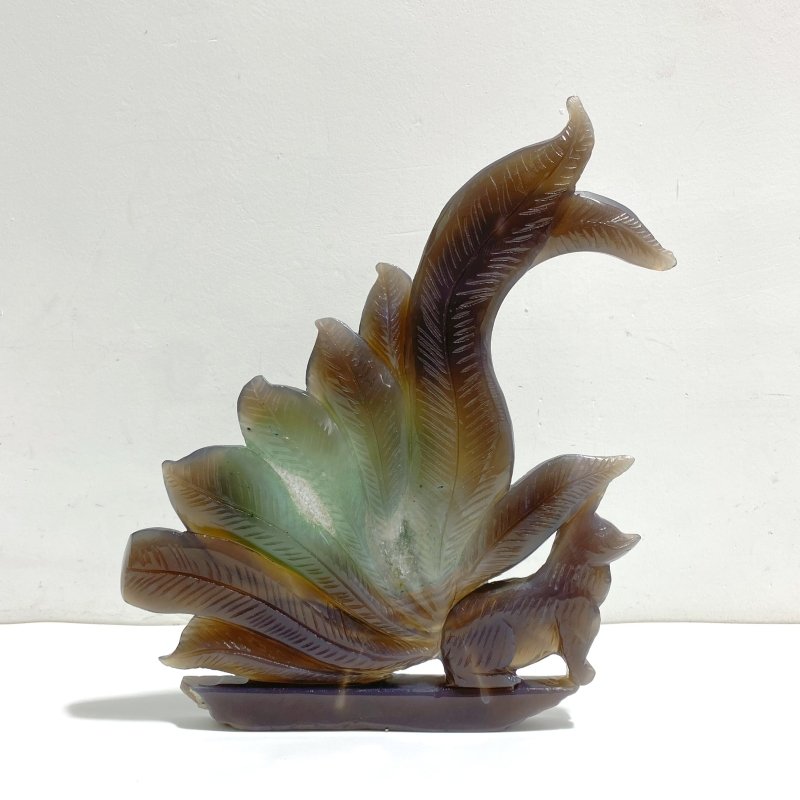 Beautiful Geode Druzy Agate Nine - tailed Fox Carving 1 - Wholesale Crystals