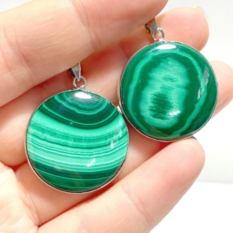 Beautiful Malachite Pendant Round Shape Wholesale - Wholesale Crystals