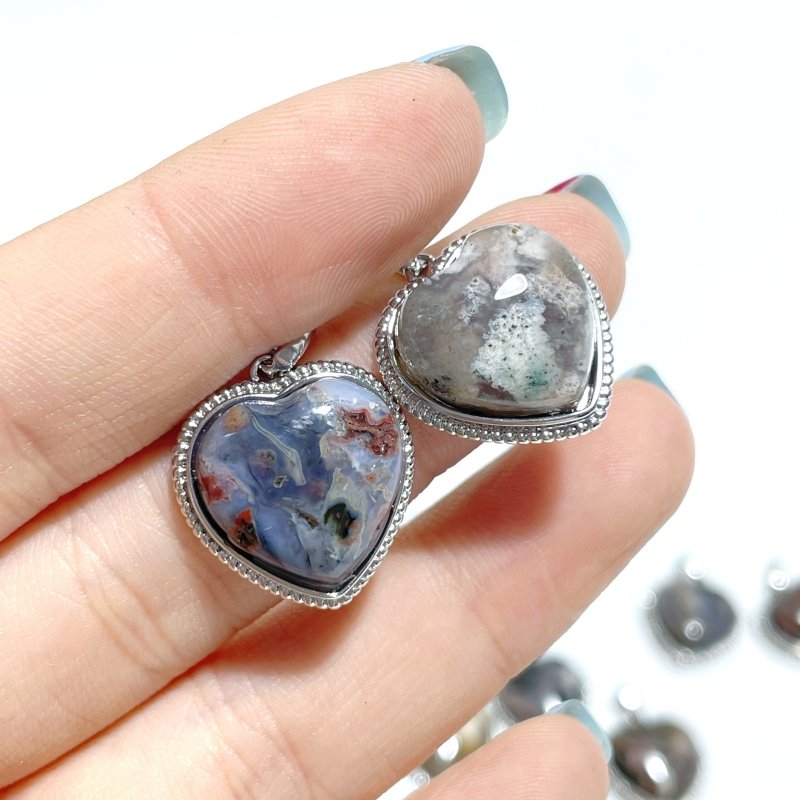 Beautiful Ocean Jasper Pendants Heart Shape Wholesale - Wholesale Crystals