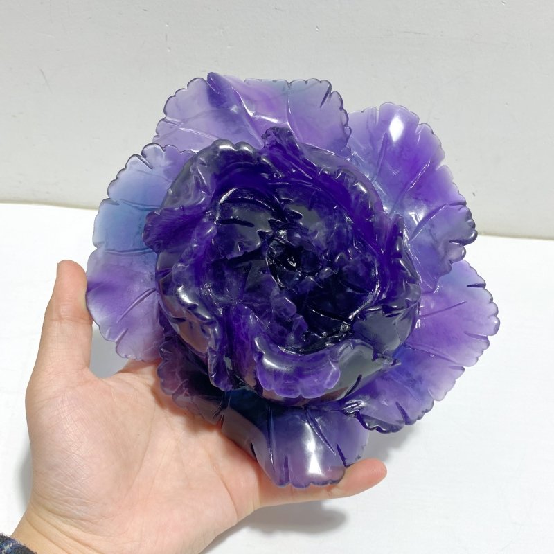Beautiful Purple Fluorite Flower Carving - Wholesale Crystals